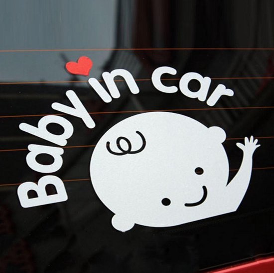Baby in Car auto sticker - Baby aan boord autosticker - Met hartje