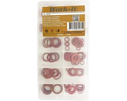 Sanitairringen set 150-delig - Assortimentsdoos met fiber ringen, 14 meest courante maten.