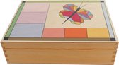 Creadeau - Theedoos Butterfly - 12 vaks - 29,5 x 22,5 x 8,3 cm - Hout