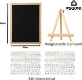 Houten Memobord met 340 Tekens - Letterbord - Wanddecoratie - Inclusief Standaard