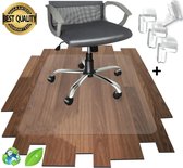 Luxergoods bureaustoelmat PVC - 90x120 cm- Met Hoekbeschermers - Vloermat bureaustoel - Vloerbeschermer - Beschermt harde vloer
