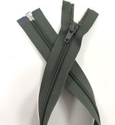 YKK rits, Deelbaar spiraal rits 55 cm donker olijfgroen