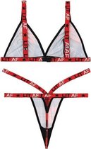 BH-Set Schotse Ruit Print - XS/S - Rood - Sexy Lingerie & Kleding - Lingerie Dames -  Dames Lingerie - BH-Sets