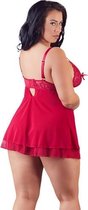 Babydoll Met Half Open Cups - Large - Rood - Sexy Lingerie & Kleding - Lingerie Dames -  Dames Lingerie - Babydoll Setjes