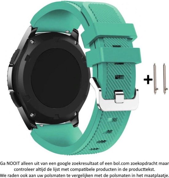 Groen Siliconen sporthorlogebandje voor bepaalde 20mm smartwatches van verschillende bekende merken (zie lijst met compatibele modellen in producttekst) - Maat: zie foto – 20 mm green rubber smartwatch strap