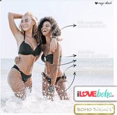 BOHO bikini’s top – lustrous halter – onyx zwart - L - Cup C