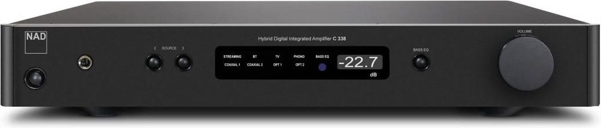 NAD C 338 Hybrid Digitale versterker met Bluetooth en Chromecast - 2x 50W - Zwart