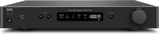 NAD C 338 Hybrid Digitale versterker met Bluetooth en Chromecast - 2x 50W - Zwart