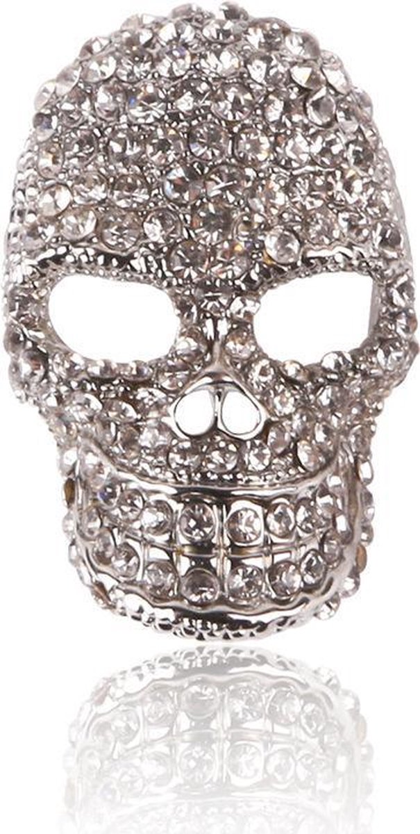 Winkrs - Doodshoofd Broche - Schedel pin met Strass