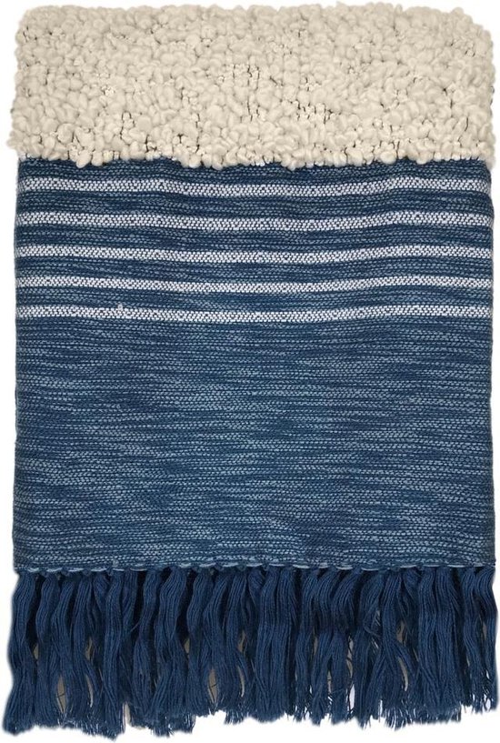 Tribal indigo blue throw