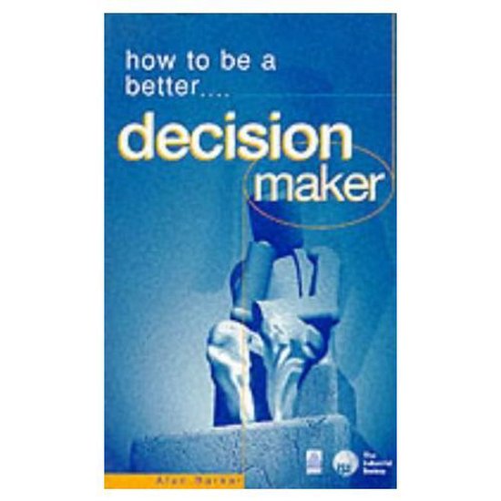 Boek 'how to be a better decision maker' met een zittend beeld.