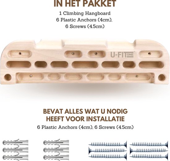 Hangboard Portable En Bois – 2 Prises D'escalade, Cordes Incluses – Renforce La Poignée – Taille S Et L – Pour Grimpeurs