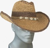 Cowboyhoed western hoed luchtige strohoed kleur bruin maat L XL