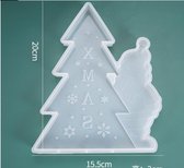 Kerstboom - Kerstman - Siliconen - Kerstfiguur - Epoxy - Mal - 20cm x 15cm