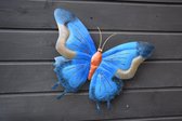 Medium, vlinder, blauw van metaal