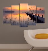 MDF Schilderij - Pier - Uv Print - 5 Delig - 102×60 cm