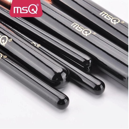 MSQ 10pcs Rose Gold/Balck Professional Makeup Brushes Set Powder Foundation Concealer Cheek Shader Make Up Tools Kit - MSQ