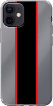 Apple iPhone 12 Mini - Smart cover - Transparant - Streep - Zwart - Rood