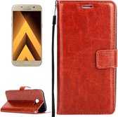 Voor Galaxy A3 (2017) / A320 Crazy Horse Texture Horizontale Flip PU lederen tas met houder & kaartsleuven & portemonnee & fotolijst & lanyard & magnetische gesp (bruin)