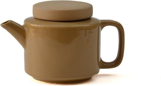 Kinta theepot stoneware - mat en hoogglans geel- 950 ml - fairtrade