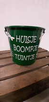Emmer - Tekst -- 5 liter - Huisje Boompje Tuintje -Groen - Kado - Gift
