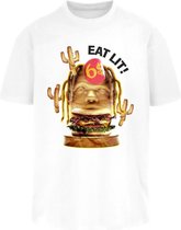 Urban Classics Heren Tshirt -S- Eat Lit Oversize Wit