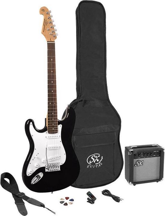Elektrische gitaarpakket SX met versterker SE1SK-LHBK Zwart Linkshandig |  bol.com
