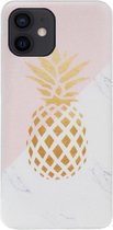 ADEL Siliconen Back Cover Softcase Hoesje Geschikt voor iPhone 12 Mini - Ananas