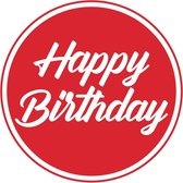 50x stuks bierviltjes/onderzetters Happy Birthday rood 10 cm - Verjaardag versieringen
