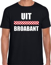 Uit Broabant met vlag Brabant t-shirt zwart heren - Brabants dialect cadeau shirt L