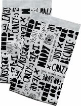 Zwart Witte Cadeauzakjes Just Because - 17x25cm