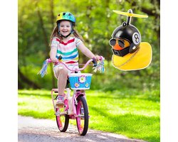 Auto Eendje Decoratie / Badeendje / Eend met Helm| Auto|Fiets|Motor|decoratie ducky met helm, zonnebrilketing en helm | Met Kleefstrip|1 Stuk