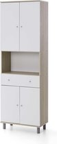 Badkamerkast Andrew 1 lade & 4 deuren - wit/eik