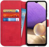 DG Ming Samsung Galaxy A32 5G Hoesje Retro Wallet Book Case Rood