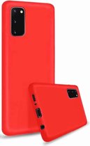 Samsung Galaxy S20 FE Hoesje Dun TPU Matte Back Cover Rood