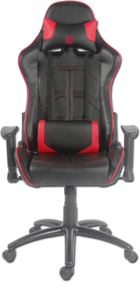 GAME HERO® Athlete Z1 Gamestoel Rood - In hoogte Verstelbaar - Inclusief Hoofdsteun - Verstelbare armleuningen 2D - Zwart/Rood