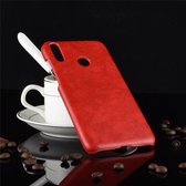 Schokbestendig Litchi Texture PC + PU-hoesje voor Huawei Y7 (2019) (rood)