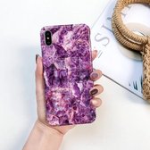 Volledige dekking Glanzende marmeren textuur schokbestendige TPU-hoes voor iPhone X / XS