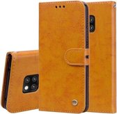 Business Style Oil Wax Texture Horizontale Flip Leather Case voor Huawei Mate 20 Pro, met houder & kaartsleuven & portemonnee (bruin)