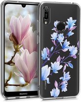 kwmobile telefoonhoesje voor Huawei Y6 (2019) - Hoesje voor smartphone in blauw / paars / transparant - Magnolia design