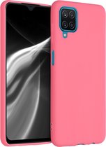 kwmobile telefoonhoesje geschikt voor Samsung Galaxy A12 - Hoesje voor smartphone - Back cover in neon koraal