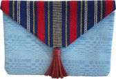 Clutch/ etui, handgeweven uit Ilocos, Filipijnen *Blauw