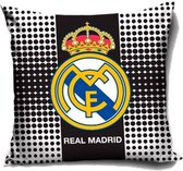 Real Madrid kussen 40 x 40 cm zwart/wit
