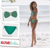 Bikini groen - BOHO bikini’s top – iconic bandeau – jade groen - S