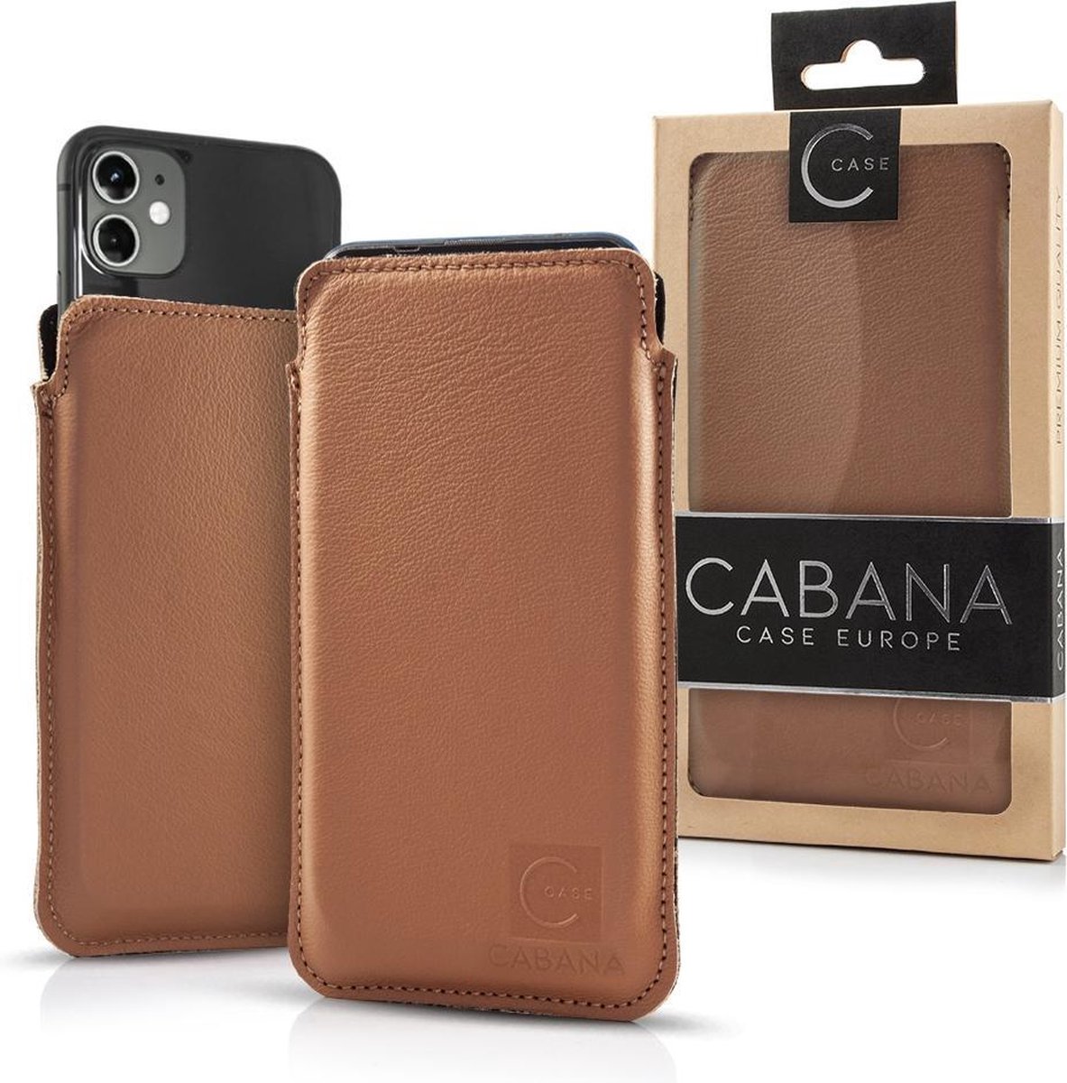Insteekhoesje iPhone - Leren case - Bruin - Size 3 CABANA