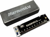 DTMS Metalen Mondharmonica - C-Majeur - DMTS Mondharp - Mondharmonica voor Volwassenen - 10 Gaten + Gratis Opbergdoos - Mondharmonica C - Mond Harmonica - Mondharmonicas