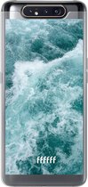 Samsung Galaxy A80 Hoesje Transparant TPU Case - Whitecap Waves #ffffff