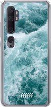 Xiaomi Mi Note 10 Hoesje Transparant TPU Case - Whitecap Waves #ffffff