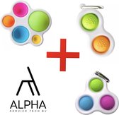 Simple Dimple - Pop it - Fidget Toy - Fidget Pakket - Top 3 - Fidget Toys pakket onder 10 euro - Set prijs van 3 stuks - Met Logo  - AlphaServiceTech® - Bekend van TikTok