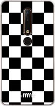 Nokia X6 (2018) Hoesje Transparant TPU Case - Checkered Chique #ffffff